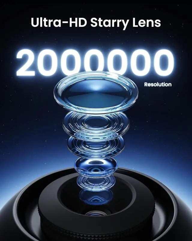 Alt view image 2 of 7 - POCOCO Galaxy Star Projector with 2M-Pixel Lens & 5K Discs