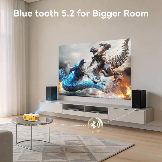 Alt view image 4 of 7 - Mini Projector Portable Projectors with Wifi and Bluetooth Outdoor Movie Projectors Mini Home Theater Indoor Projector for Bedroom Built-in Speaker Compatible With HDMI/USB/TV Stick/Smartphone/Laptop