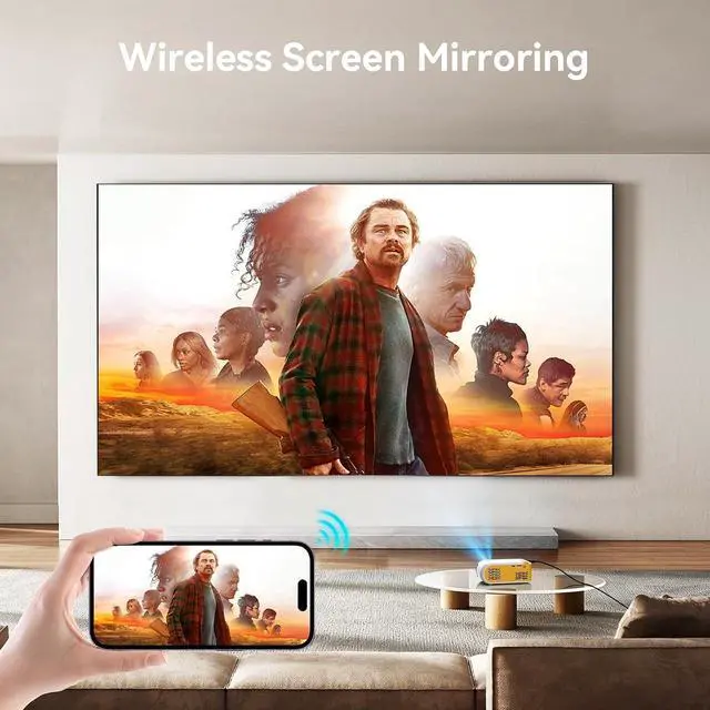 Alt view image 3 of 7 - Mini Projector Portable Projectors with Wifi and Bluetooth Outdoor Movie Projectors Mini Home Theater Indoor Projector for Bedroom Built-in Speaker Compatible With HDMI/USB/TV Stick/Smartphone/Laptop
