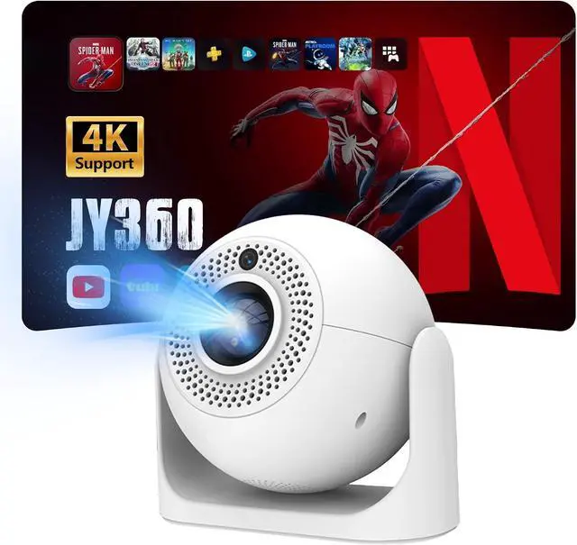Main image of Mini Smart Projector with WiFi and Bluetooth, Electric Focus, 200 ANSI, 4K