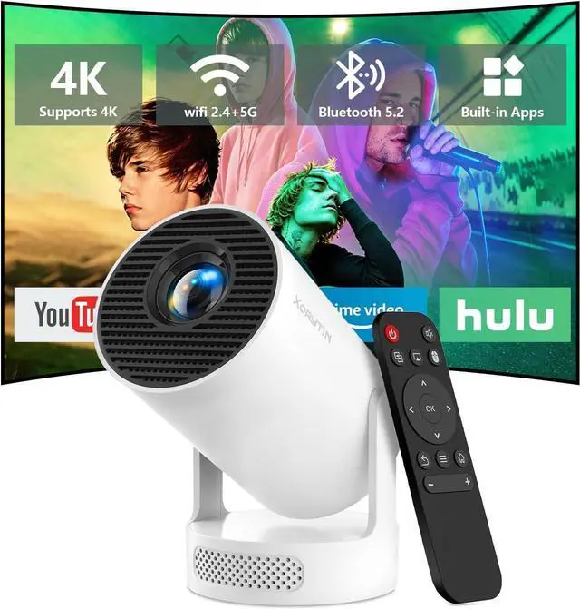 Main image of HY300 PRO Projector with Android 11, 4K Support 1080P Full HD, 160 ANSI Smart Projector, WiFi 6 & Bluetooth 5.4, 210° Rotation, Auto Keystone & Motorized Focus, Portable Projector for Outdoor/Home