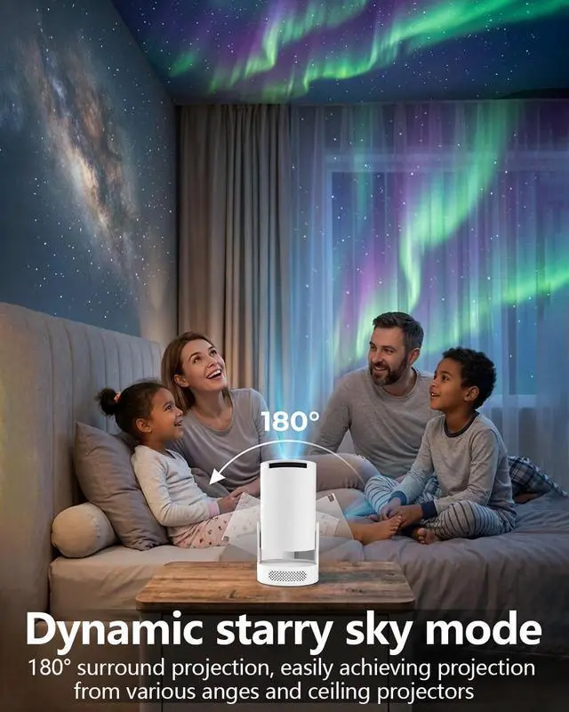 Alt view image 6 of 7 - HY300 PRO Projector with Android 11, 4K Support 1080P Full HD, 160 ANSI Smart Projector, WiFi 6 & Bluetooth 5.4, 210° Rotation, Auto Keystone & Motorized Focus, Portable Projector for Outdoor/Home