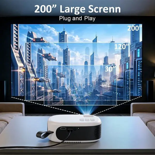 Alt view image 6 of 7 - Mini Projector for iPhone Portable Movie Smart Projector with Tripod Stand