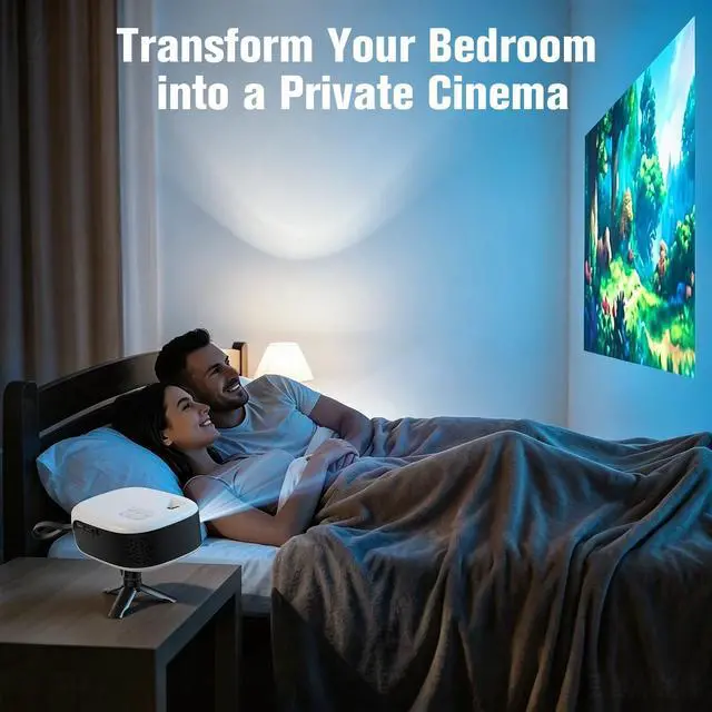 Alt view image 5 of 7 - Mini Projector for iPhone Portable Movie Smart Projector with Tripod Stand