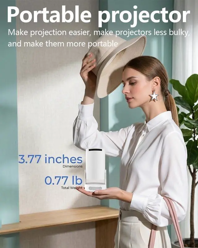 Alt view image 7 of 7 - HY300 PRO Projector with Android 11, 4K Support 1080P Full HD, 160 ANSI Smart Projector, WiFi 6 & Bluetooth 5.4, 210° Rotation, Auto Keystone & Motorized Focus, Portable Projector for Outdoor/Home