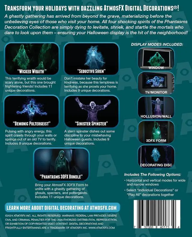 Alt view image 4 of 7 - AtmosFX® Phantasms Halloween Digital Decoration on USB