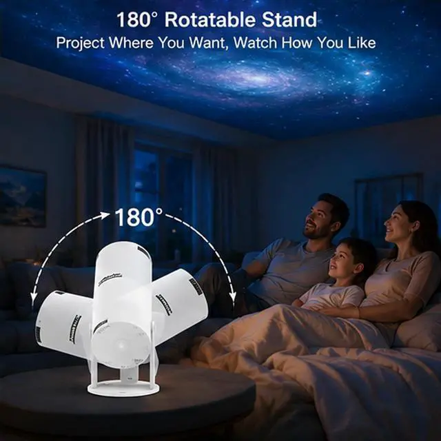 Alt view image 6 of 7 - Cinemaster Pro 4k Smart Movie Projector with WiFi and Bluetooth, 4000+ Apps, Auto Keystone, Mini 210° Smart with Extra Large-Screen Display (Projector1)