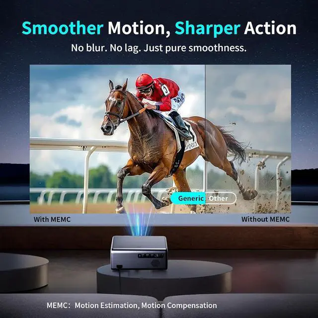 Alt view image 6 of 7 - Smart TV Movie Projector , (Official licensed Netflix) 2000 ANSI 1080P Mini Portable Projector Proyector with WiFi and Bluetooth for Home Cinema, Supports 4K ,Auto Focus & Keystone.
