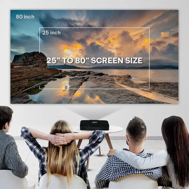 Alt view image 5 of 7 - APIO HD Ultra Mini Projector HDMI with LED Lamp, 200 ANSI Lumens, Resolution 1280x720, Gift Idea, Built-in Rechargeable Battery for Movies, Laptops, Phones, Home & Outdoor