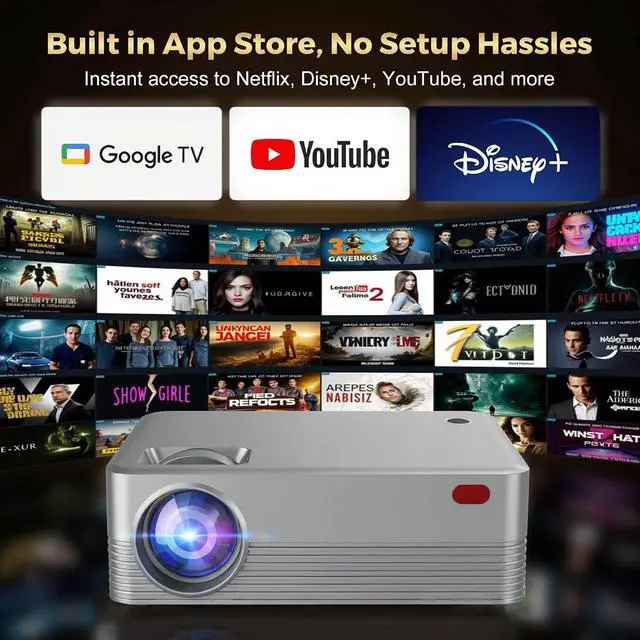 Alt view image 3 of 7 - 1080P Mini Projector with Real 240 ANSI Lumens, Quiet Cooling Fan, Easy Dust Cleaning Port, Dual USB Inputs and HDMI, Compact Home Cinema Projector