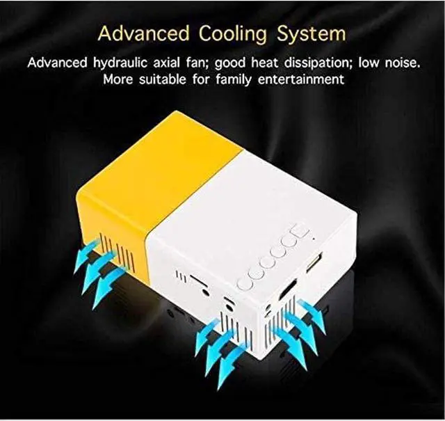 Alt view image 5 of 7 - Mini Projector, 1080P Full HD Video Projector, Portable Outdoor Home Theater Movie Projector, Hifi Stereo Speakers, HDMI, USB, AV, Smartphone Tablet TV Sticks (US