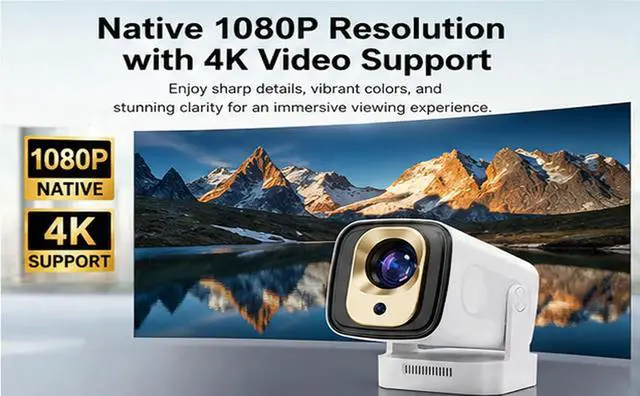 Alt view image 2 of 7 - Projector Pivot 2, 4k Home Theater Experience, 4k Home Theater Experience with Wifi and Bluetooth, For Family and Outdoor Entertaining Smart Projector