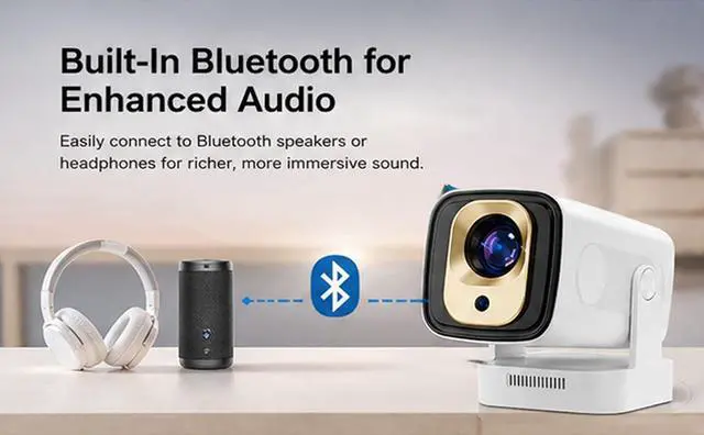 Alt view image 4 of 7 - Projector Pivot 2, 4k Home Theater Experience, 4k Home Theater Experience with Wifi and Bluetooth, For Family and Outdoor Entertaining Smart Projector