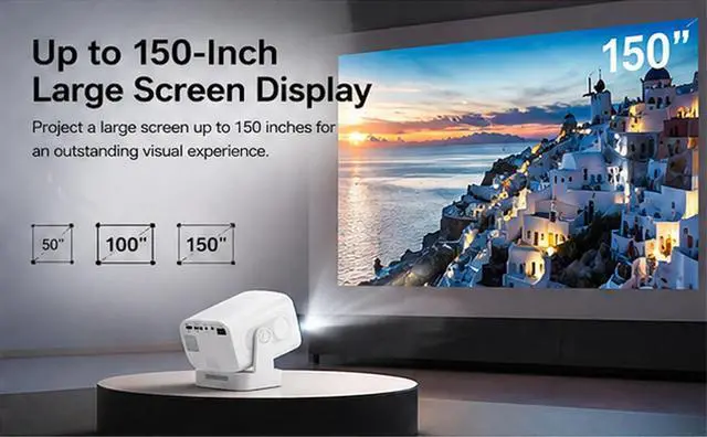 Alt view image 5 of 7 - Projector Pivot 2, 4k Home Theater Experience, 4k Home Theater Experience with Wifi and Bluetooth, For Family and Outdoor Entertaining Smart Projector