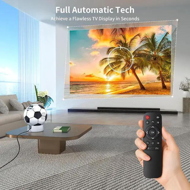 Alt view image 3 of 6 - World Cup 2026 Projector with WiFi and Bluetooth, Portable Movie Projector with 180° Rotatable, Support 4K 1080P for Outdoor Projector, Compatible with Smartphone, Laptop, HDMI, TV Stick