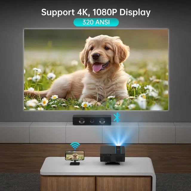 Alt view image 5 of 7 - MT-VIKI 4K Smart Projector Home Theater Supports 18000 Lumens Auto Focus/Auto Keystone Correction Projector Full HD 1080P Resolution With 360° Rotatable Stand