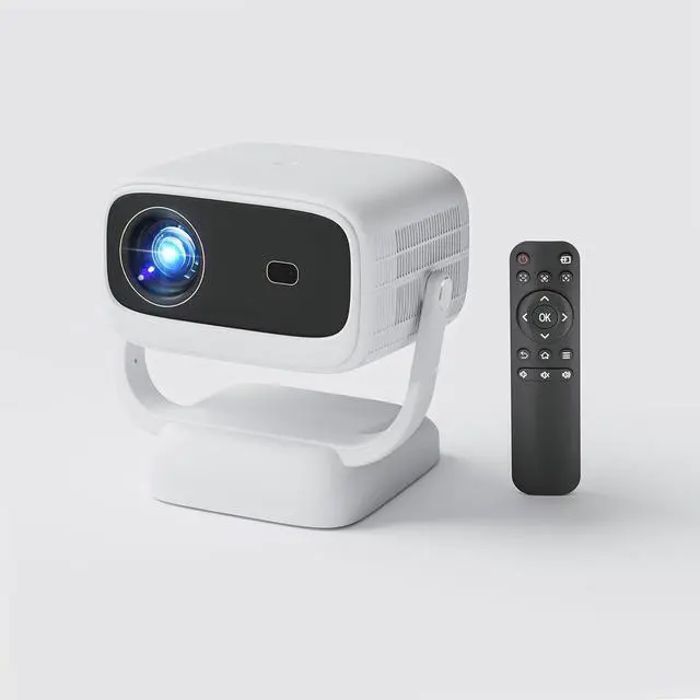 Main image of Portable WiFi Bluetooth Projector, 4K Support Smart Mini Projector with Rotatable Stand, 1080P FHD Home Cinema Projector for Movie Film, Work with Smartphone/TV Stick/Laptop PC