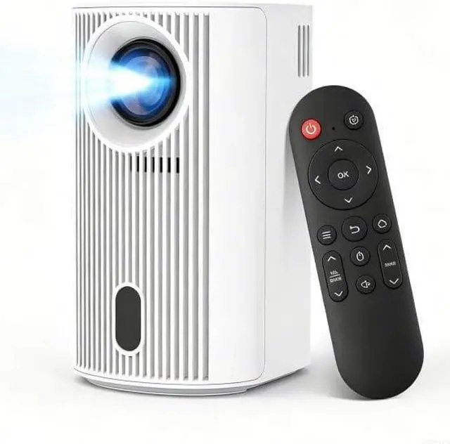 Main image of Mini Projector, 4K Supported Smart Video Projector, 200 ANSI Lumen, WiFi 6 & Bluetooth 5.4, Auto Vertical Keystone Correction, 1920*1080P, 200'' Screen Home & Movie Projector for Bedroom, Outdoor