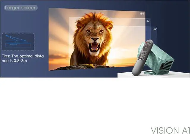 Alt view image 7 of 7 - Mini Projector with WiFi and Bluetooth, 1080P Supported Portable Outdoor Movie Projector, Built-in Speaker, Compatible with Smartphone/TV Stick/PC for Home Theater, Backyard, Camping