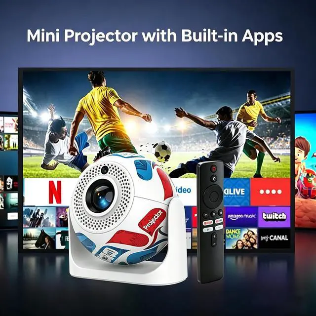 Alt view image 3 of 7 - Mini Portable Projector with WiFi & Bluetooth Electric Focus