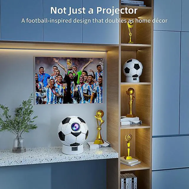 Alt view image 6 of 6 - World Cup 2026 Projector with WiFi and Bluetooth, Portable Outdoor Movie Projector Compatible with Smartphone, Fire TV Stick, HDMI, USB