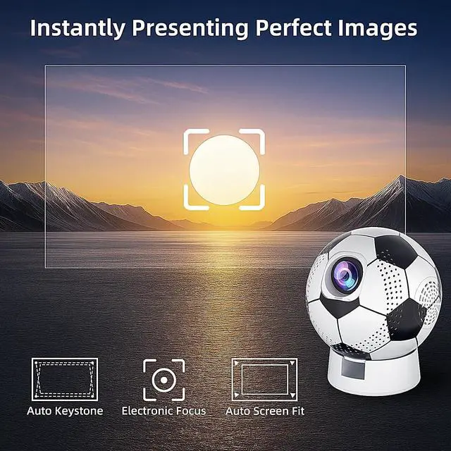Alt view image 2 of 6 - World Cup 2026 Projector with WiFi and Bluetooth, Portable Outdoor Movie Projector Compatible with Smartphone, Fire TV Stick, HDMI, USB