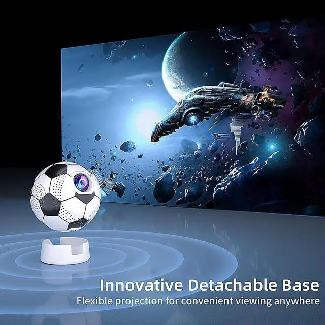 Alt view image 4 of 6 - World Cup 2026 Projector with WiFi and Bluetooth, Portable Outdoor Movie Projector Compatible with Smartphone, Fire TV Stick, HDMI, USB