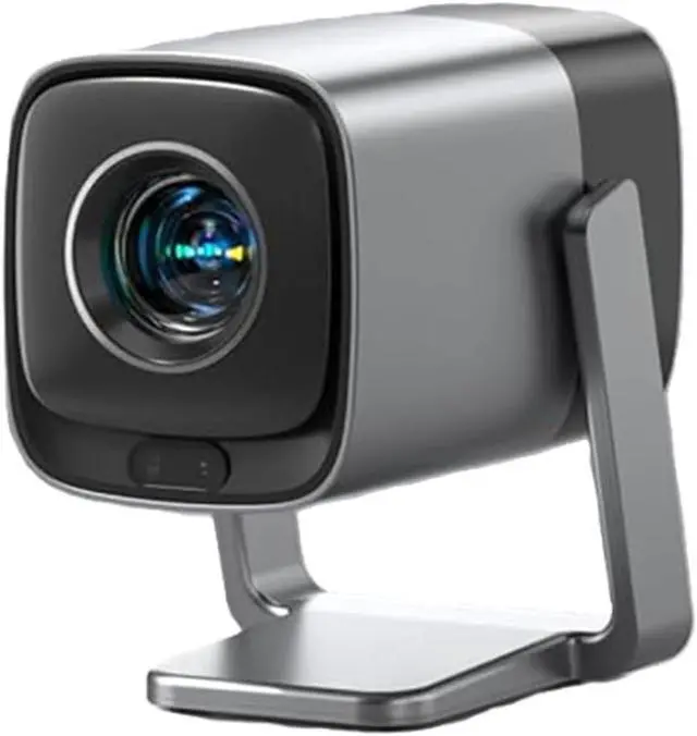 Alt view image 6 of 7 - Mini Smart Projector with WiFi and Bluetooth for Home Cinema Silver 4K Support Dolby Audio Real-time Focus 210 Rotatable Stand