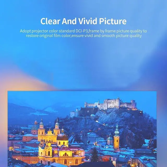 Alt view image 3 of 7 - Mini Projector, 1080P Full HD Video Projector, Portable Outdoor Home Theater Movie Projector, Hifi Stereo Speakers, HDMI, USB, AV, Smartphone Tablet TV Sticks (US