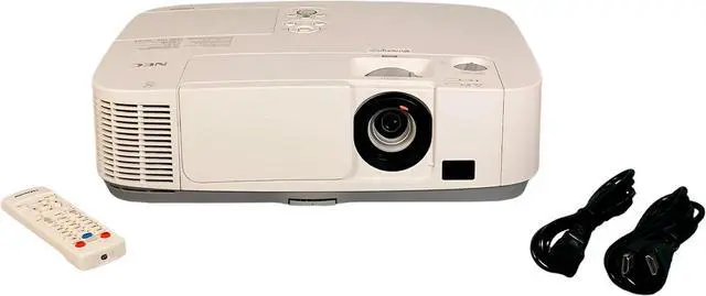 Main image of NEC P401W 3LCD Projector 4000 ANSI HD 1080i HDMI x 2 16:10 (WXGA) LAN, Bundle Remote Control Power Cord HDMI Cable