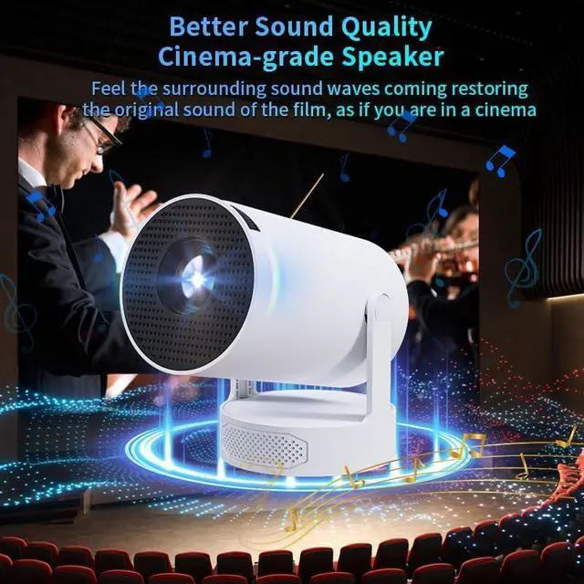 Alt view image 2 of 7 - Fantasy Projector, Window Projector, 4k Smart Movie Projector, 2.4/5.8g Dual-Band Wifi & Bluetooth 5.2, 5w Soundbase Speaker (1set)
