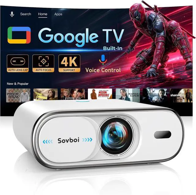 Main image of Outdoor-Projector Built-in Google TV, Sovboi Auto Lens Cap Smart Proyector
