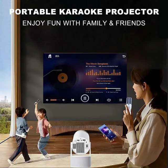 Alt view image 7 of 7 - HY300 PRO Mini Smart Portable Projector, 5G WiFi6 & Bluetooth 5.4 Home Projector, Support 4K 1080P Video