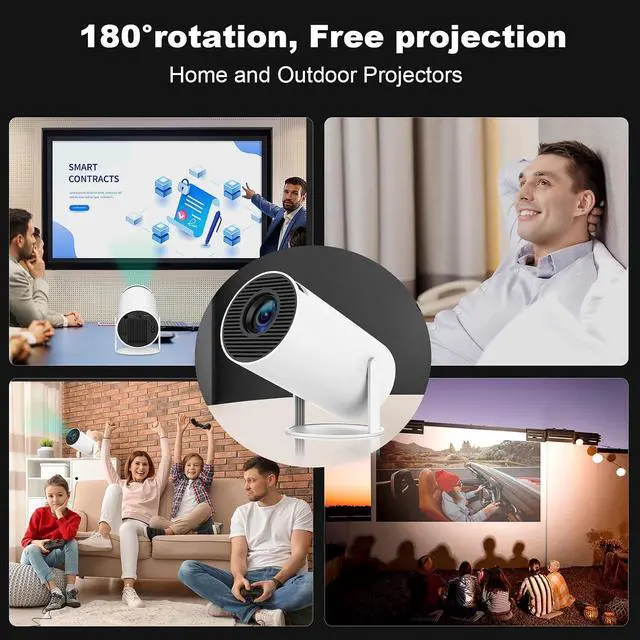 Alt view image 5 of 7 - HY300 PRO Mini Smart Portable Projector, 5G WiFi6 & Bluetooth 5.4 Home Projector, Support 4K 1080P Video