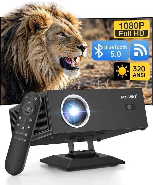 Alt view image 2 of 7 - MT-VIKI 4K Smart Projector Home Theater Supports 18000 Lumens Auto Focus/Auto Keystone Correction Projector Full HD 1080P Resolution With 360° Rotatable Stand