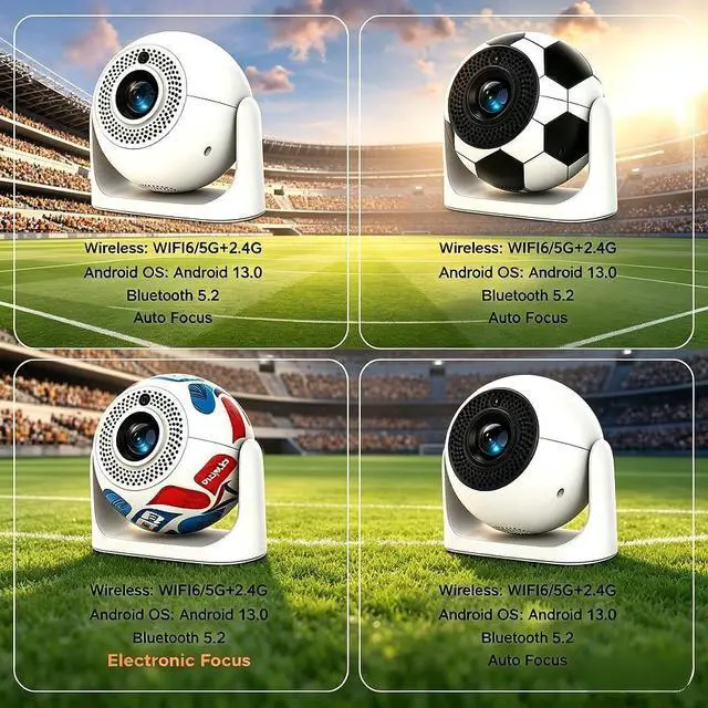 Alt view image 2 of 7 - Mini Portable Projector with WiFi & Bluetooth Electric Focus
