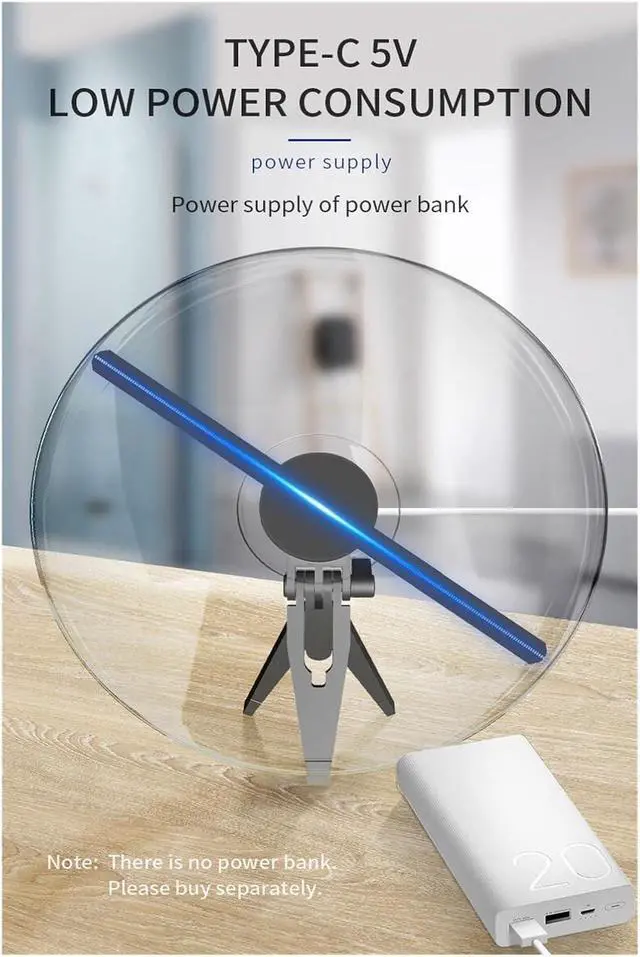 Alt view image 4 of 7 - Y27 3D Holographic Fan Wifi Remote Control LED Sign LED Neon Lights Rotating Display Advertising 3D Holographic Projector Simple Management