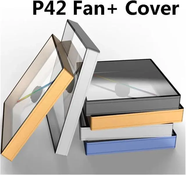 Alt view image 2 of 6 - 3D Hologram Projector Fan, With Cover Wifi Control 42cm Commercial Advertising Display Hologram Projector Transmit Picture Video Simple Management(Gold)