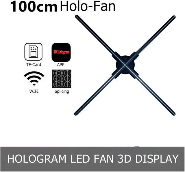 Alt view image 5 of 7 - 65/80/100CM Hologram 3D Fan Projector Wifi Led Sign Holographic Player Advertising Display Support 3D Videos Simple Management(60cm)