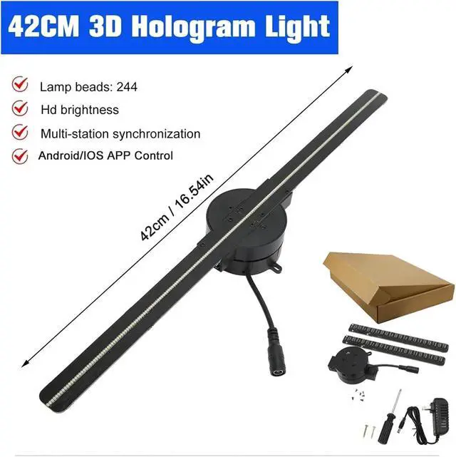 Alt view image 4 of 6 - 3D Hologram Fan, 42CM WiFi 3D Holographic Projector, Advertising Display Light, HD Holographic Projector for Stores Bars Party Xmas Simple Management