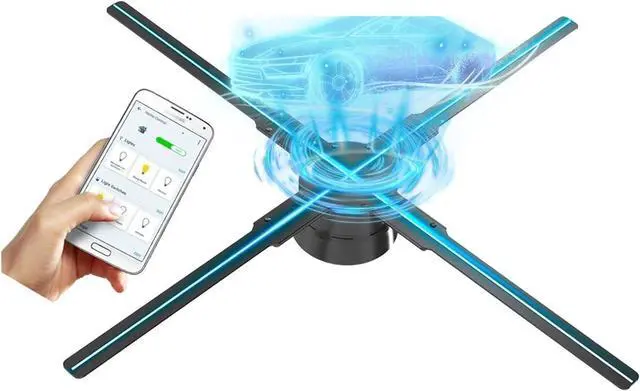 Main image of 46cm/18.1in 3d Fan Hologram Projector Decoration Fan Screen Christmas Halloween LED Hologram Advertisement Sign Light App Control Simple Management