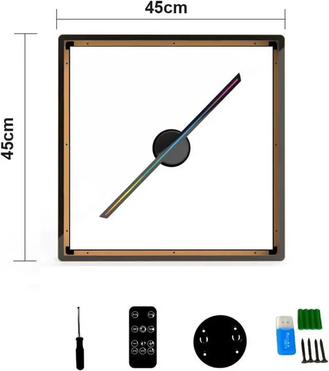 Alt view image 5 of 6 - T45 All-in-one 3D Advertising Projector Wifi Led Sign Holographic Lamp Player Remote Advertise Display 3D Fan Hologram Projector Simple Management(Blue)