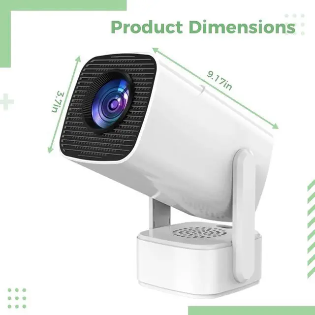 Alt view image 5 of 5 - Mini Projector, P30MAX 4K Portable Projector with Electric Focus, WiFi 6, Android 13, 5G Wireless, 270° Rotation, Supports Power Bank, White, 9.2 x 3.7 in / 23.3 x 9.4 cm