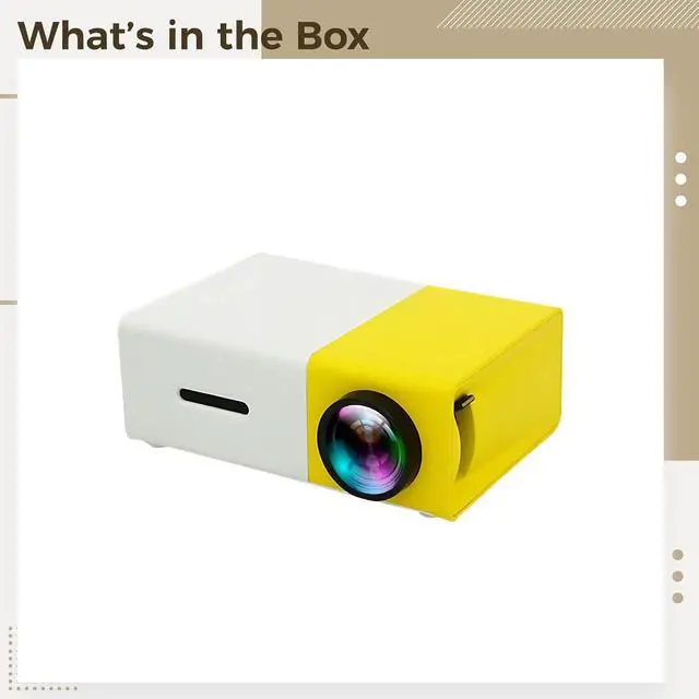 Alt view image 5 of 5 - YG300 Projector, Mini Projector with 1080P Support, Portable LED Projector, 24 to 80 in Display, 30000 Hrs Lamp Life, Home Theater Projector, Remote Control, 5 x 3.4 x 1.9 in, 126.4 x 85.8 x 47.7 mm