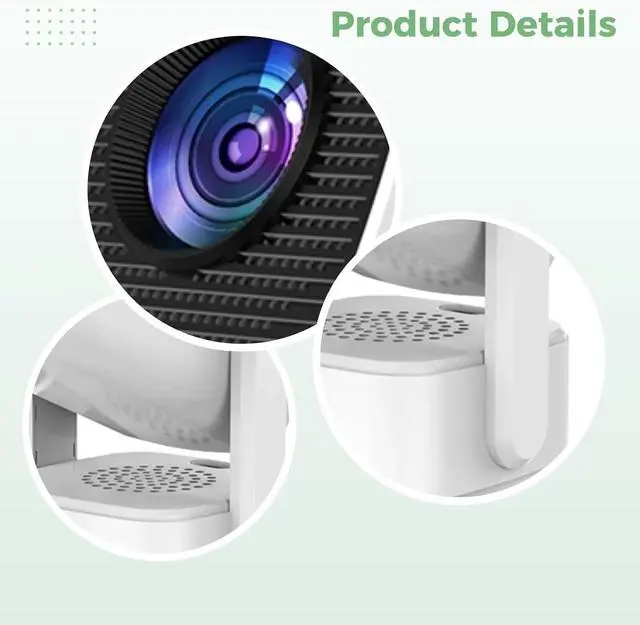 Alt view image 3 of 5 - Mini Projector, P30MAX 4K Portable Projector with Electric Focus, WiFi 6, Android 13, 5G Wireless, 270° Rotation, Supports Power Bank, White, 9.2 x 3.7 in / 23.3 x 9.4 cm