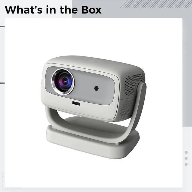 Alt view image 5 of 5 - 1080P Portable Projector for Home Theater, Mini Projector with External Device Support, Keystone Correction, Compact Design, CE & FCC Certified, Gray, 7.4 x 8.9 x 5.4 in, 18.9 x 22.6 x 13.8 cm