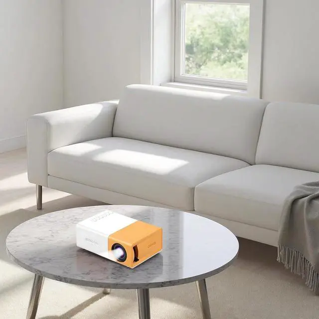 Alt view image 2 of 5 - Mini Projector, YG300, 4K and 1080P Supported, 4.9 x 3.3 in / 12.5 x 8.5 cm, Portable Projector with Wired Screen Mirroring, Built in Speaker, Remote Control, for Bedroom and Young Audience Use