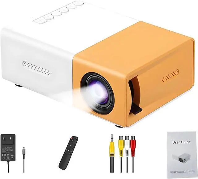 Main image of Mini Projector, YG300, 4K and 1080P Supported, 4.9 x 3.3 in / 12.5 x 8.5 cm, Portable Projector with Wired Screen Mirroring, Built in Speaker, Remote Control, for Bedroom and Young Audience Use