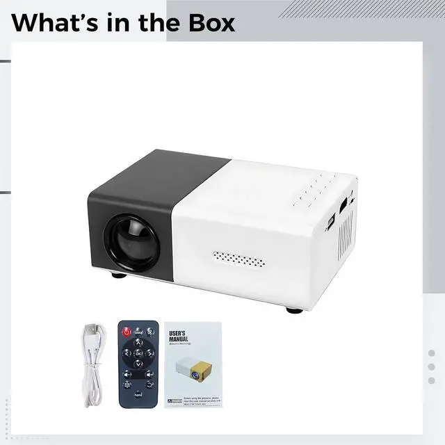 Alt view image 3 of 5 - Mini Projector, Portable Movie Projector with Remote, Supports 1080P Playback, USB Powered, 5 x 3.4 x 1.9 in / 12.6 x 8.58 x 4.77 cm, 30000 Hrs Lamp Life, Compact Design