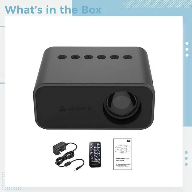 Alt view image 3 of 5 - Mini Portable Projector, Wireless & Wired Smartphone Mirroring, 1080P LED Pocket Pico Video Projector, 16-100 in Display, Built-in Speaker, Remote Included, 4.3 x 3.5 x 2 in / 11 x 9 x 5 cm